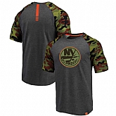 New York Islanders Fanatics Branded Heathered GrayCamo Recon Camo Raglan T-Shirt